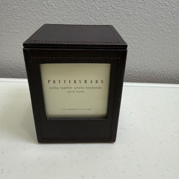 Pottery Barn Leather Photo Bookends - Picture 1 of 8